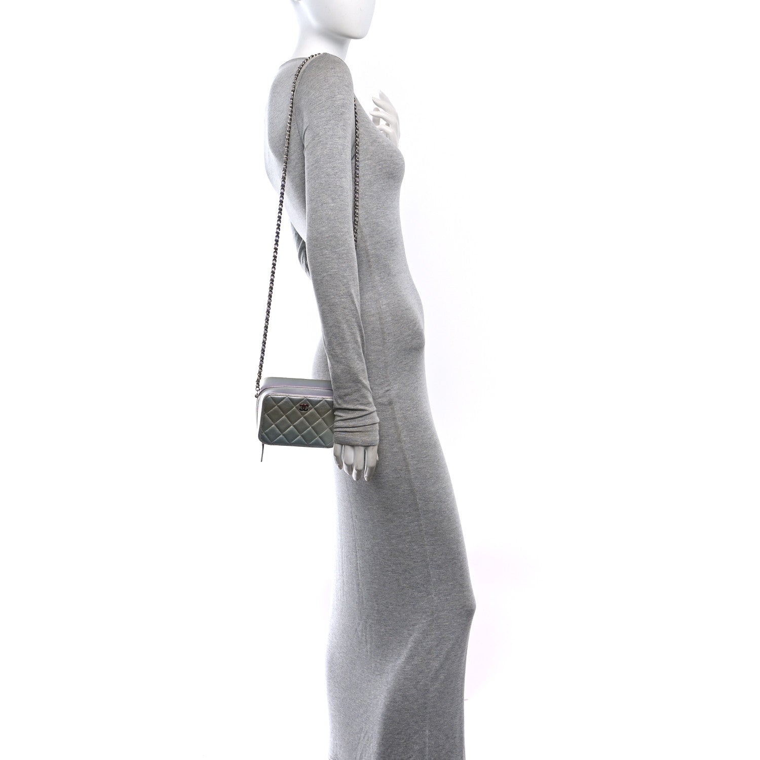 Chanel Gradient Metallic Calfskin Quilted Camera Bag Silver Blue Yellow Purple 2 of 10