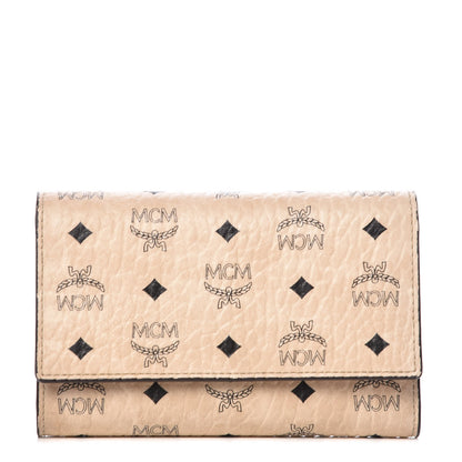 MCM Visetos Tri-Fold Wallet Beige 1 of 14
