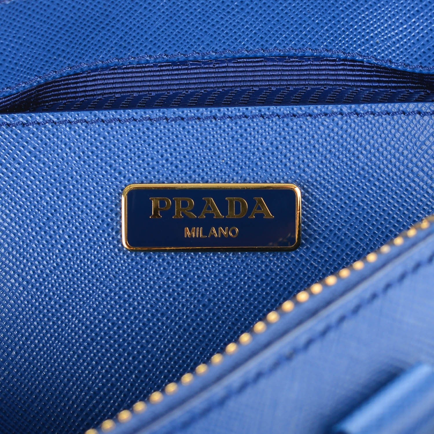 Prada Saffiano Lux Mini Promenade Tote Azzurro 6 of 8