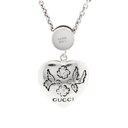 Gucci Sterling Silver Cubic Zirconia Blind For Love Pendant Necklace Pink Blue 4 of 5