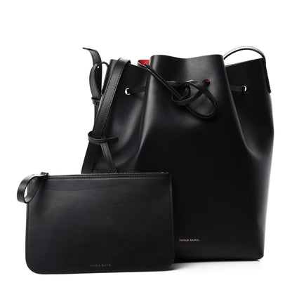 Mansur Gavriel Vegetable Tanned Calfskin Bucket Bag Black Flamma 1 of 11