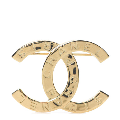 Chanel Metal Paris Button CC Large Brooch Gold 1 of 4