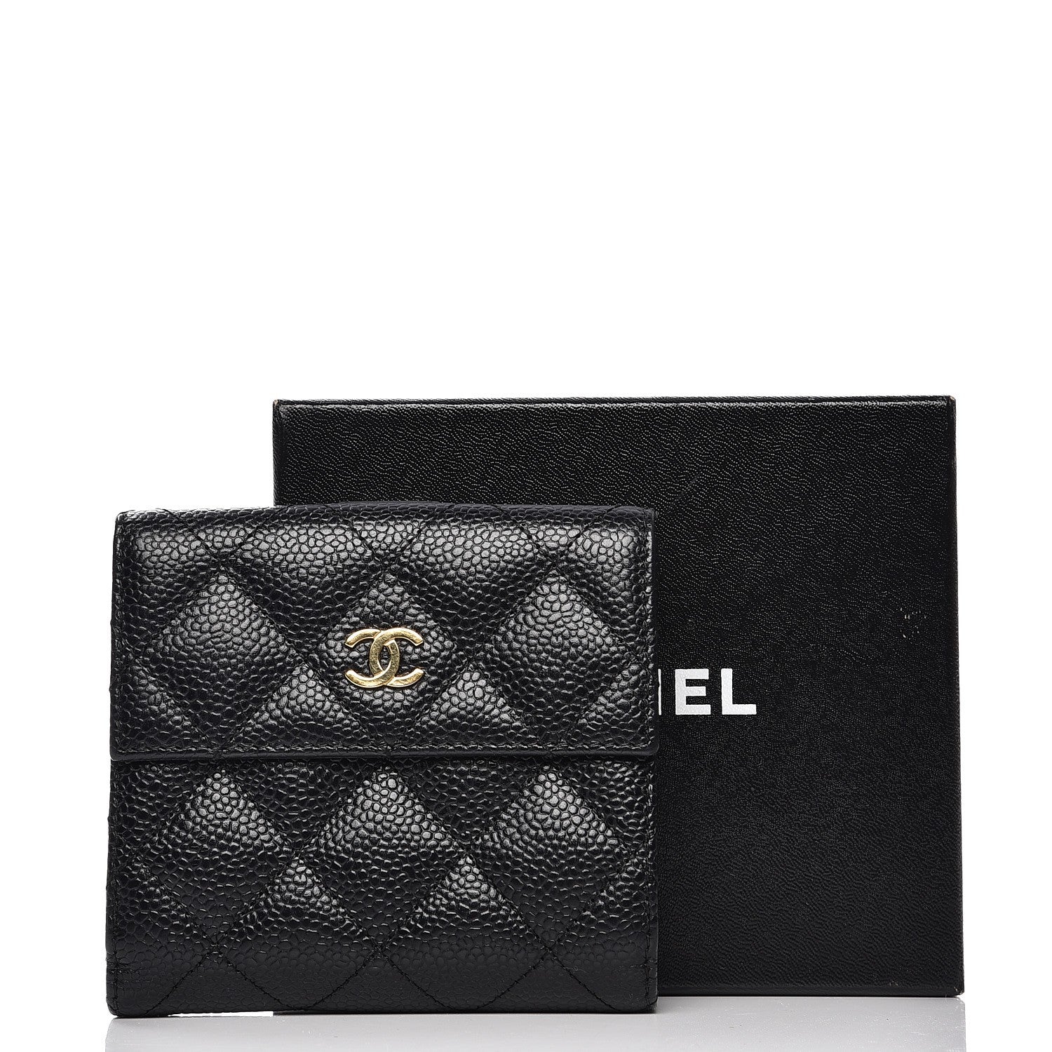 Chanel Caviar Quilted Compact French Flap Wallet Black 9 of 9
