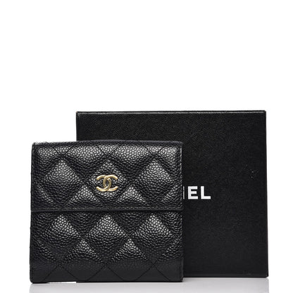 Chanel Caviar Quilted Compact French Flap Wallet Black 9 of 9