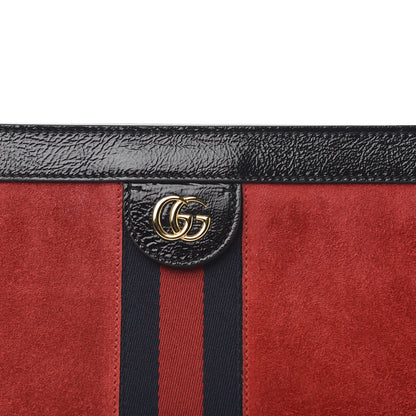 Gucci Suede Patent Web Medium Ophidia Chain Shoulder Bag Hibiscus Red Black 9 of 9