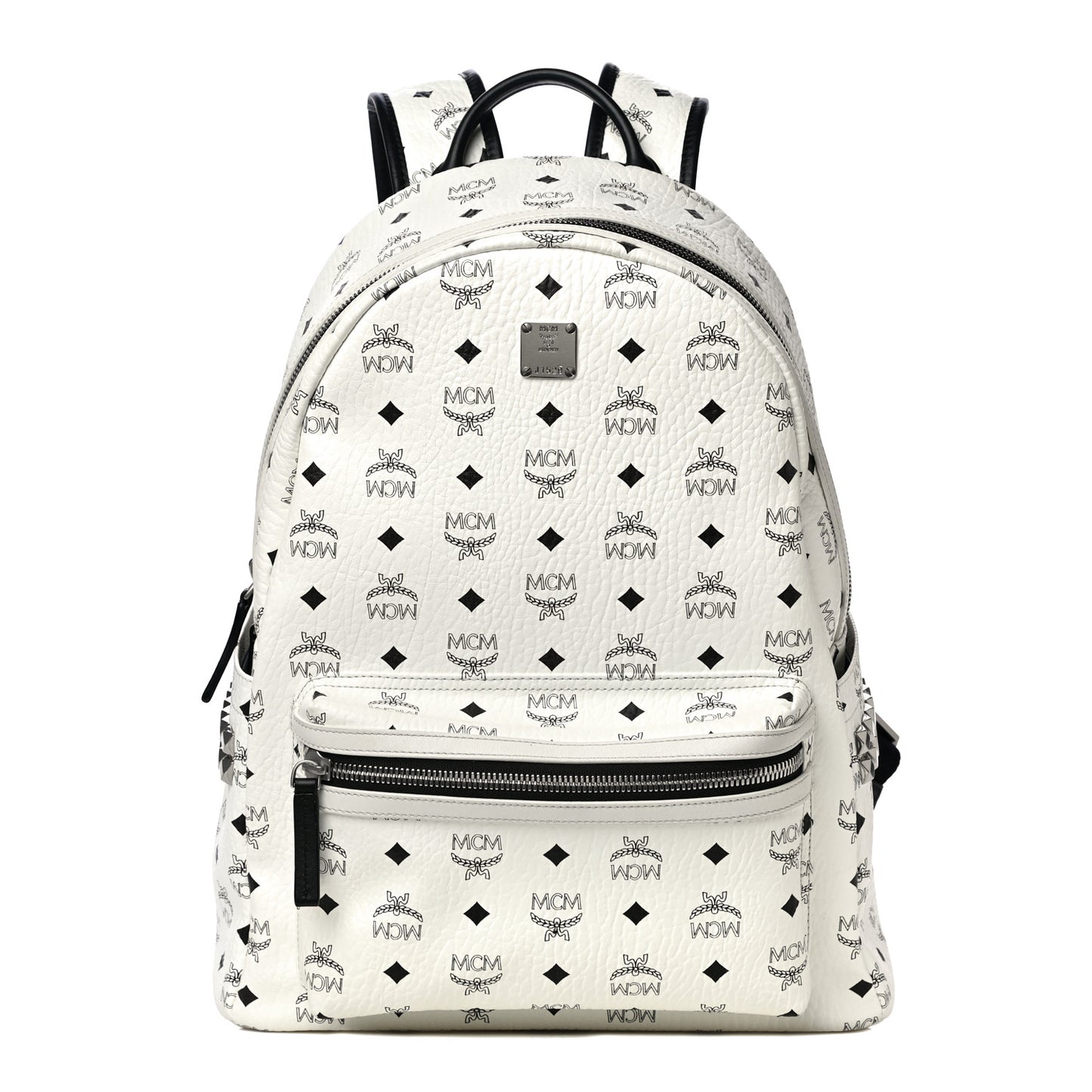 Visetos Medium Side Studs Stark Backpack White