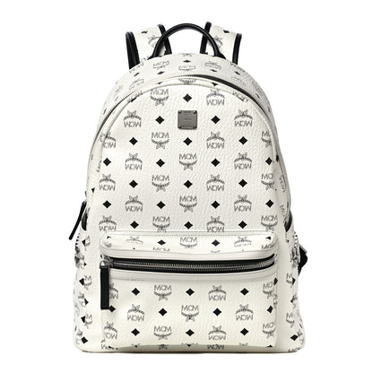 MCM Visetos Medium Side Studs Stark Backpack White 1 of 17