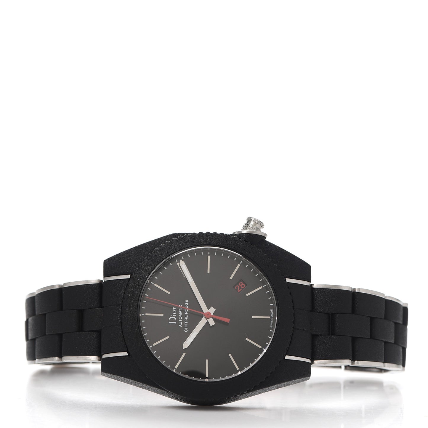 Stainless Steel Rubber 39mm Chiffre Rouge Automatic Watch Black