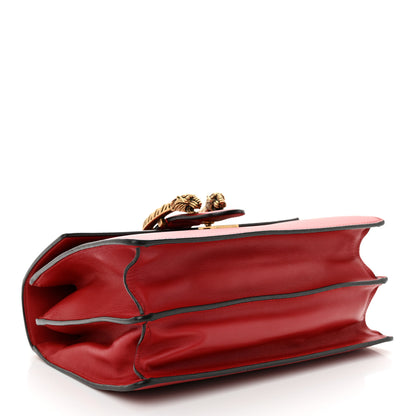 Gucci Moon Calfskin Web Medium Dionysus Bamboo Top Handle Bag Hibiscus Red 4 of 11