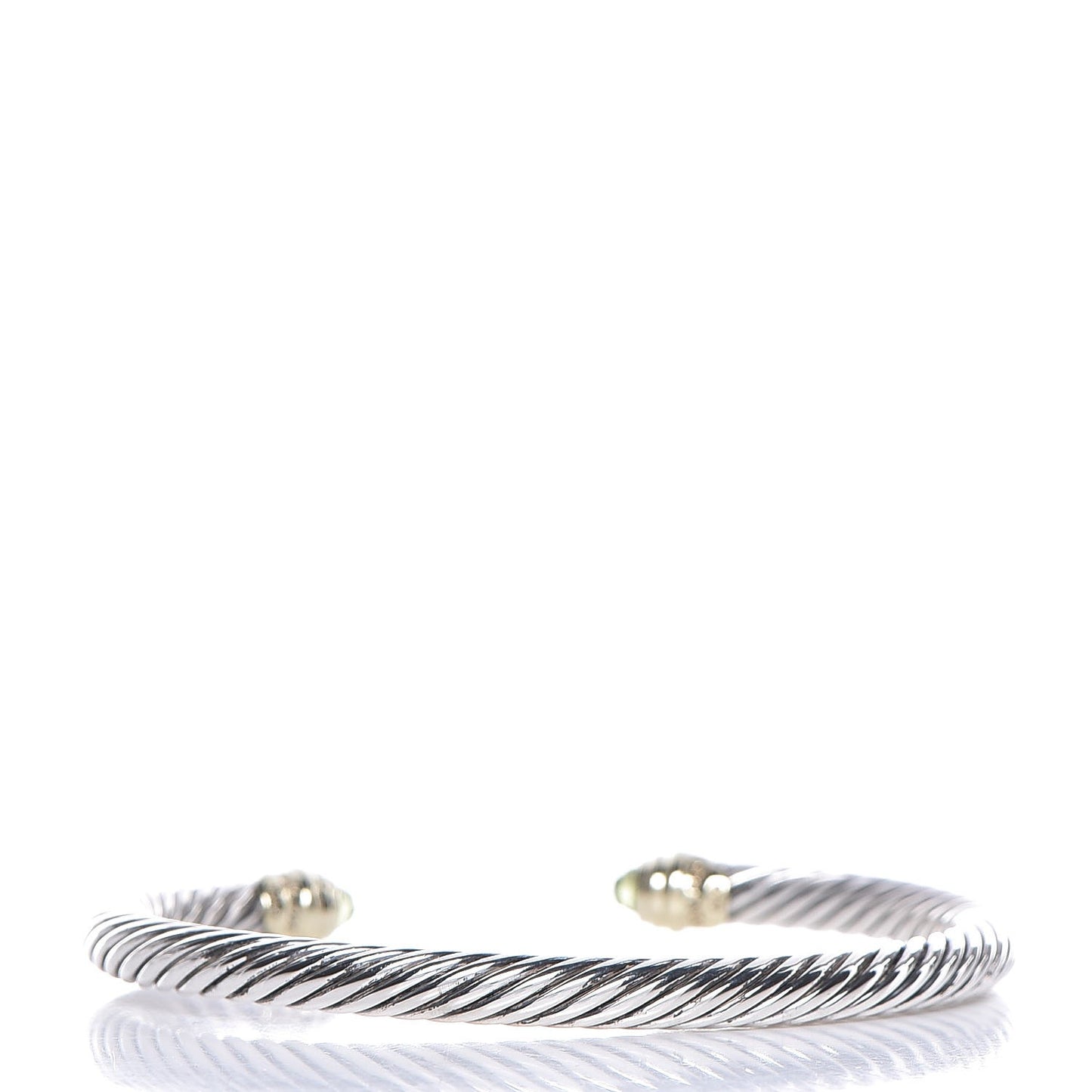 Sterling Silver 14K Yellow Gold Peridot 5mm Cable Classics Petite Color Bracelet