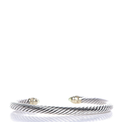 David Yurman Sterling Silver 14K Yellow Gold Peridot 5mm Cable Classics Petite Color Bracelet 3 of 5