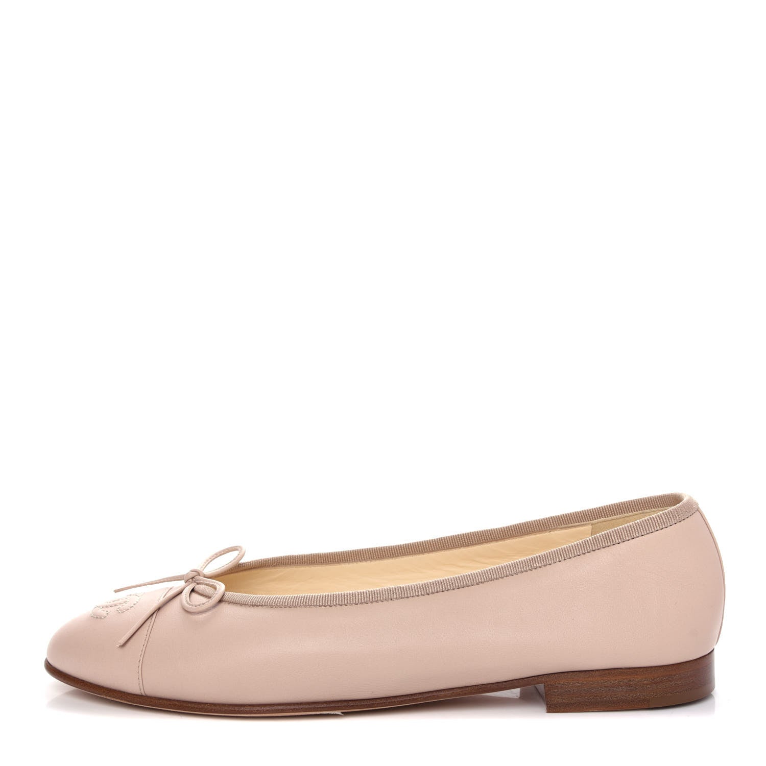 Chanel Lambskin Cap Toe CC Ballerina Flats 39.5 Beige 1 of 10