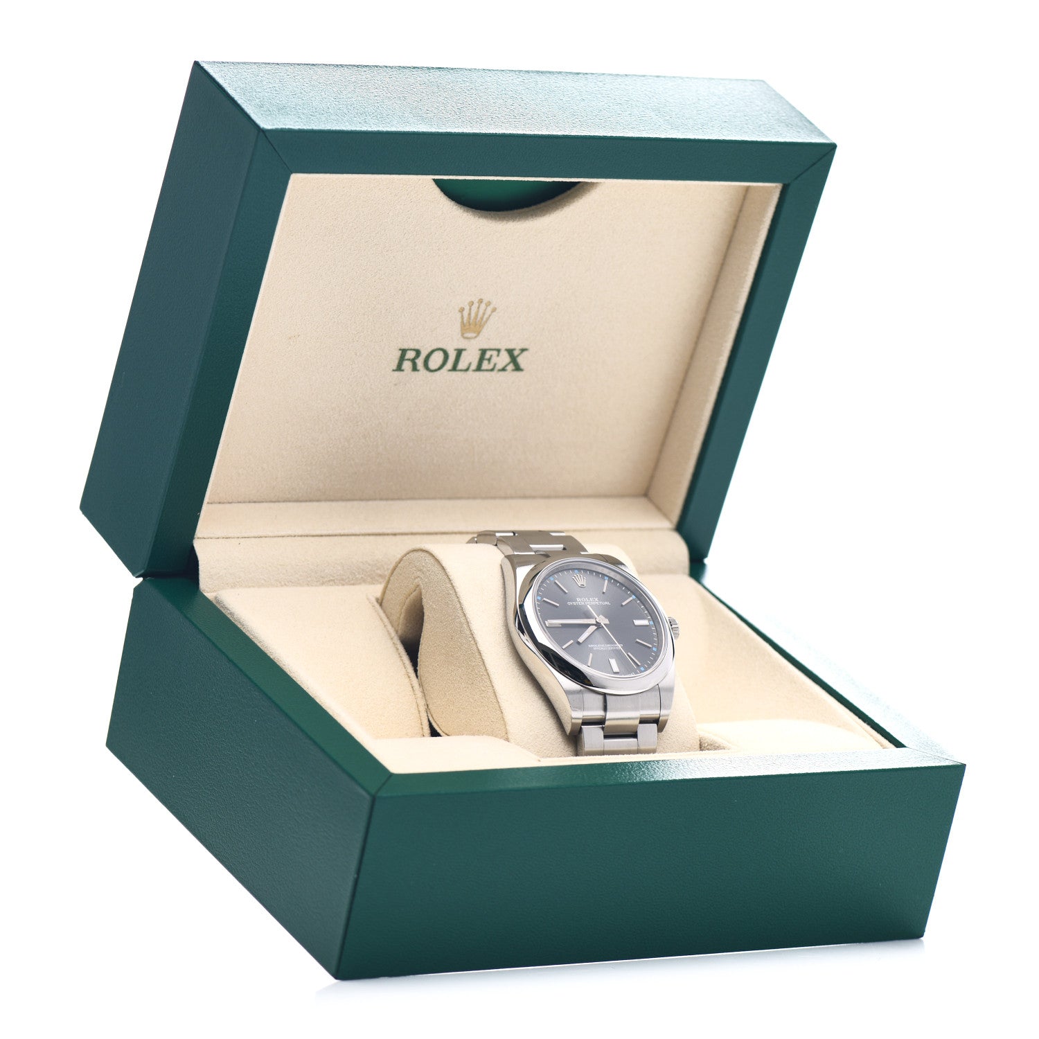 Rolex Stainless Steel 39mm Oyster Perpetual Watch Rhodium 114300 5 of 5