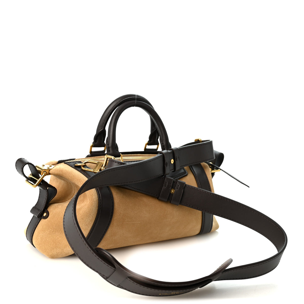 Suede Calfskin LV Biker PM Noisette