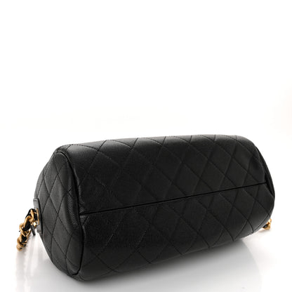 Chanel Caviar Quilted Fashion Therapy Bowling Bag Black 4 of 10