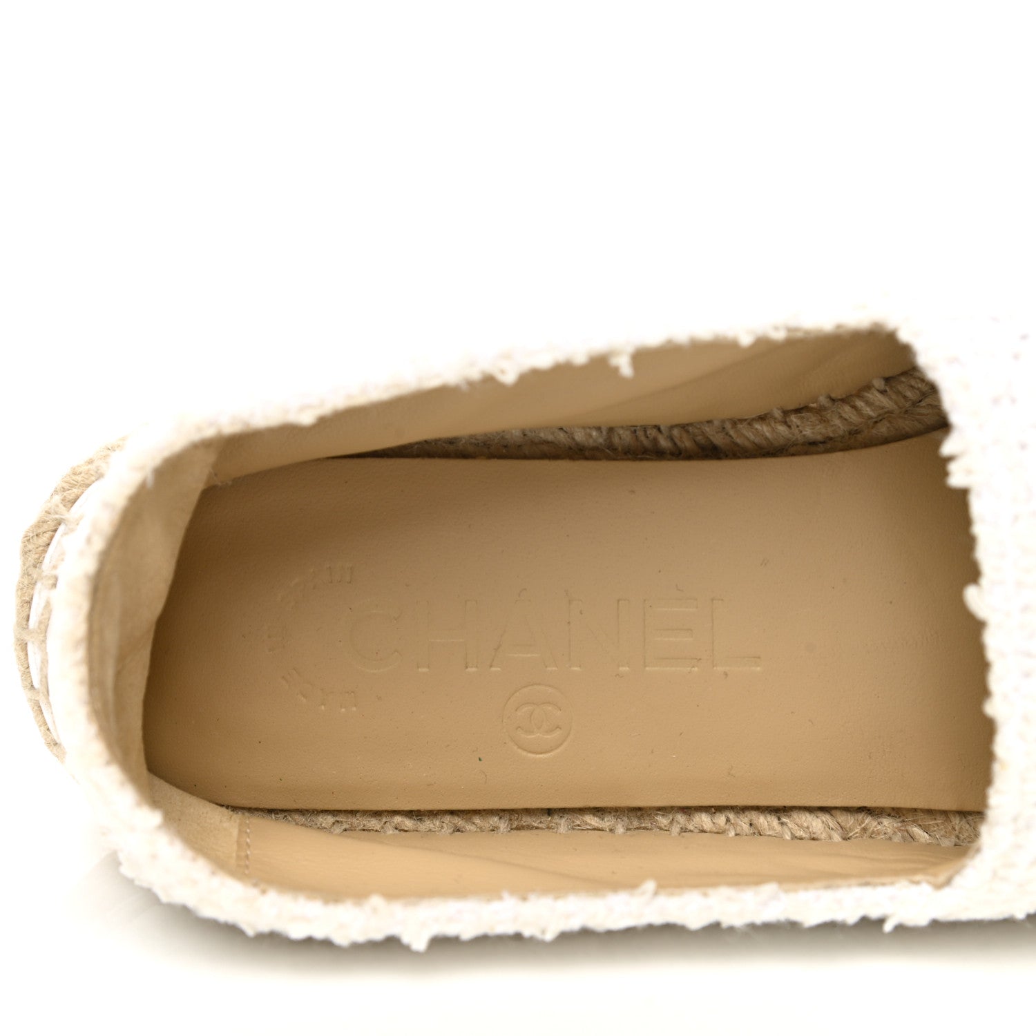 Chanel Tweed Grosgrain CC Espadrilles 36 White Black 6 of 10