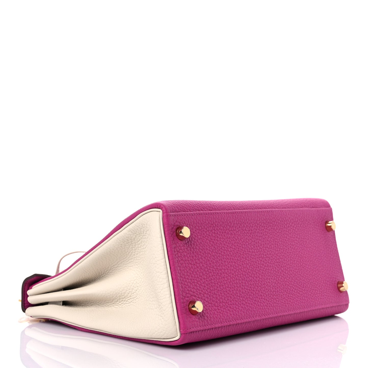 Togo Horseshoe Kelly Retourne 28 Rose Pourpre Craie