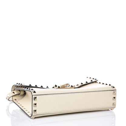 Valentino Garavani Pebbled Calfskin Medium Rockstud Flip Lock Crossbody Bag Light Ivory 4 of 7