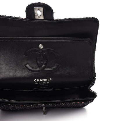 Chanel Tweed Quilted Medium Double Flap Black 5 of 9