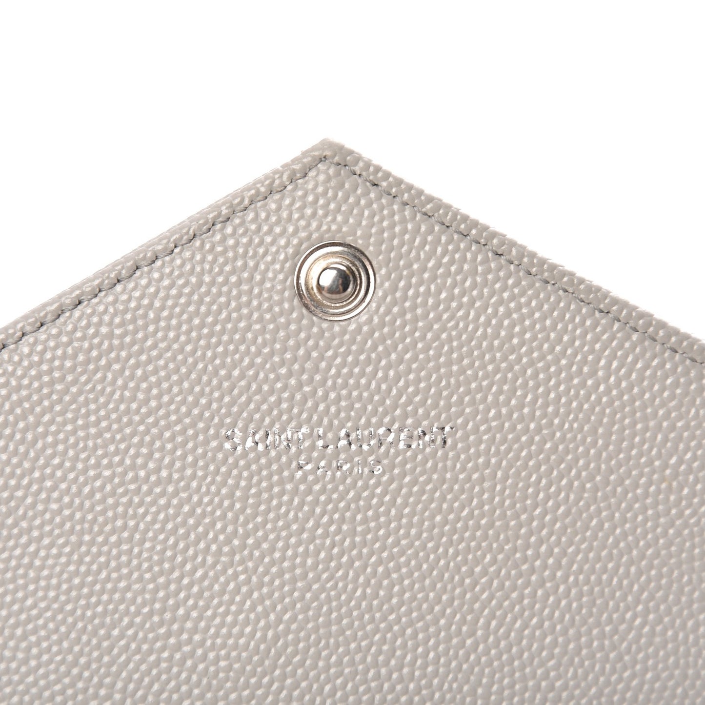 Grain De Poudre Matelasse Chevron Monogram Flap Wallet Light Grey