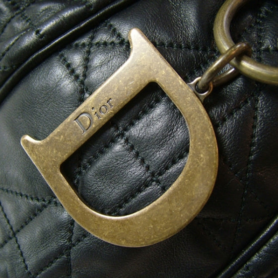 Christian Dior Leather Medium Cannage Tote Black 7 of 12