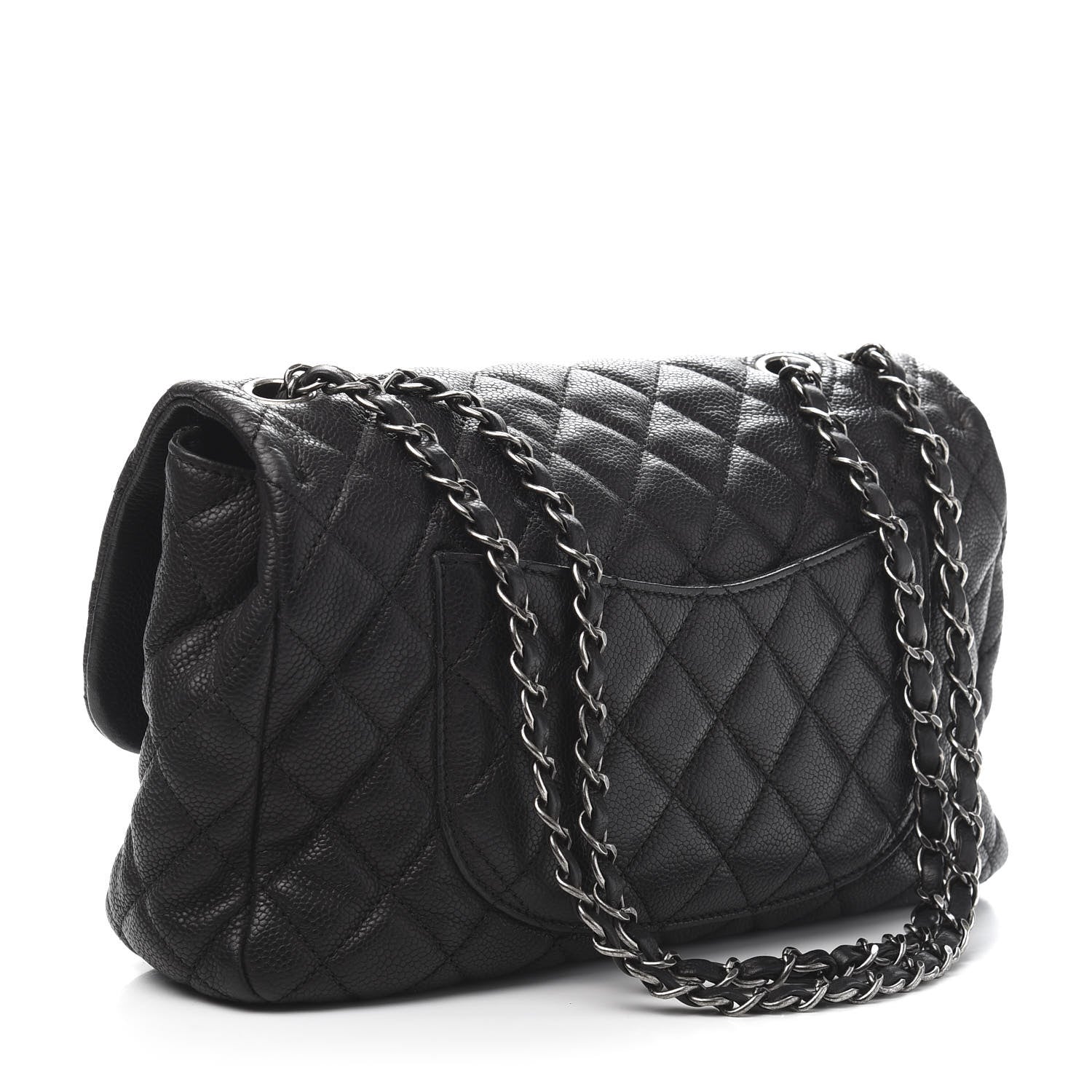 Chanel Caviar Quilted Large Now and Forever Flap Black 3 of 10