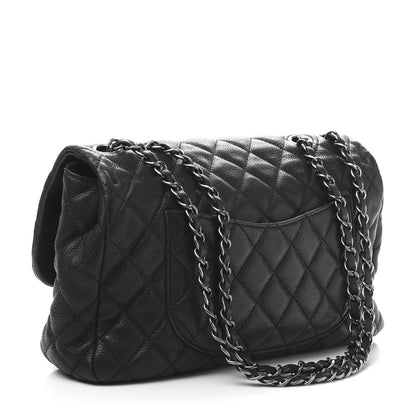 Chanel Caviar Quilted Large Now and Forever Flap Black 3 of 10