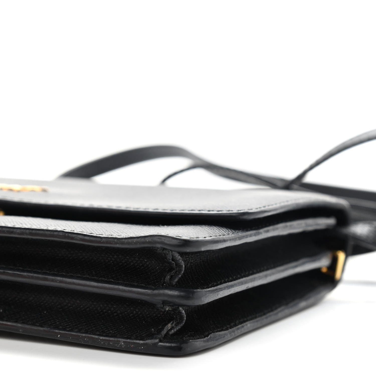 Prada Saffiano Metal Flap Wallet With Strap Black 8 of 9