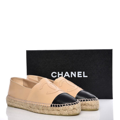 Chanel Lambskin CC Espadrilles 41 Beige Black 9 of 9