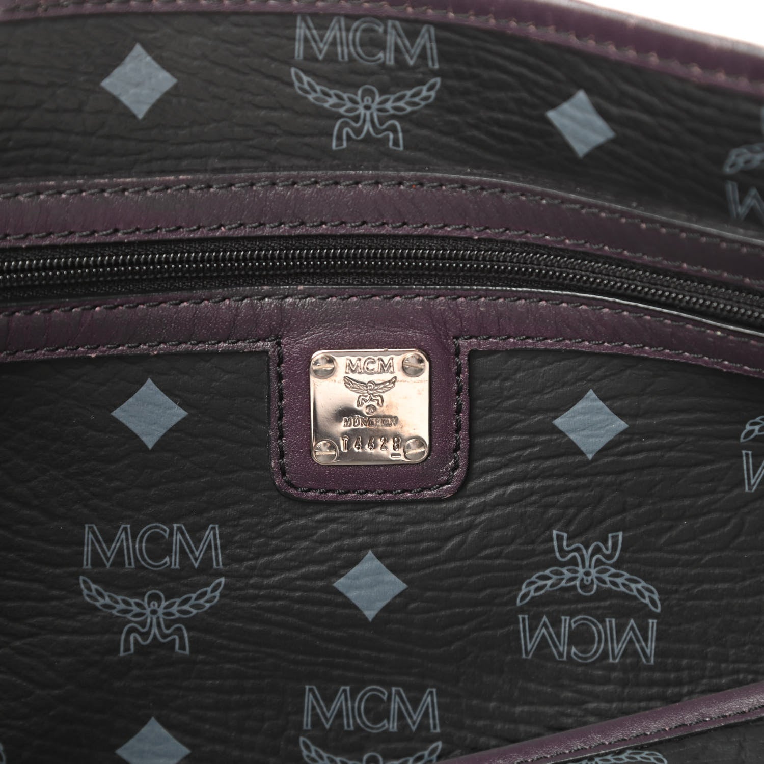MCM Visetos Striped Munich Lion Tote Black 6 of 16