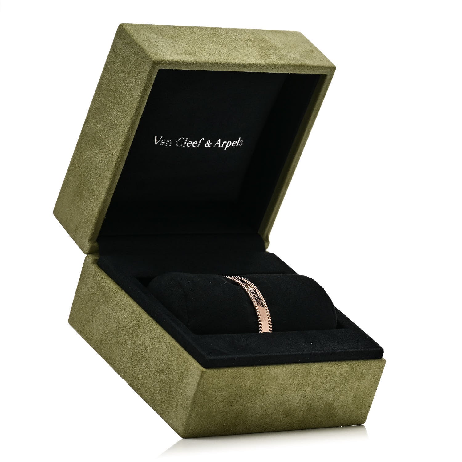 Van Cleef & Arpels 18K Rose Gold Perlee Signature Bangle Bracelet S 4 of 4