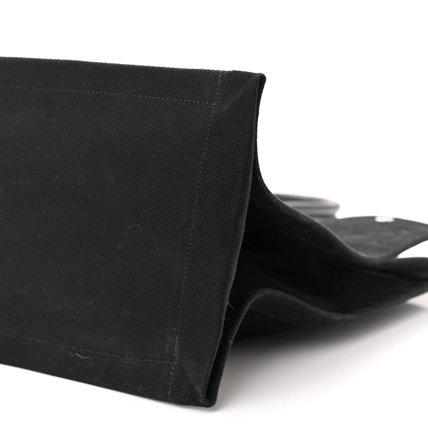 Linen Calfskin Rive Gauche Tote Black