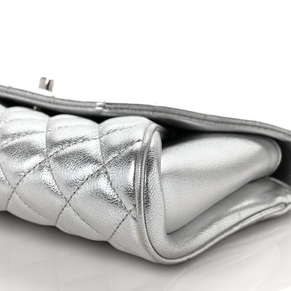 Chanel Metallic Calfskin Quilted Fold Up Again Clutch Silver 9 of 9