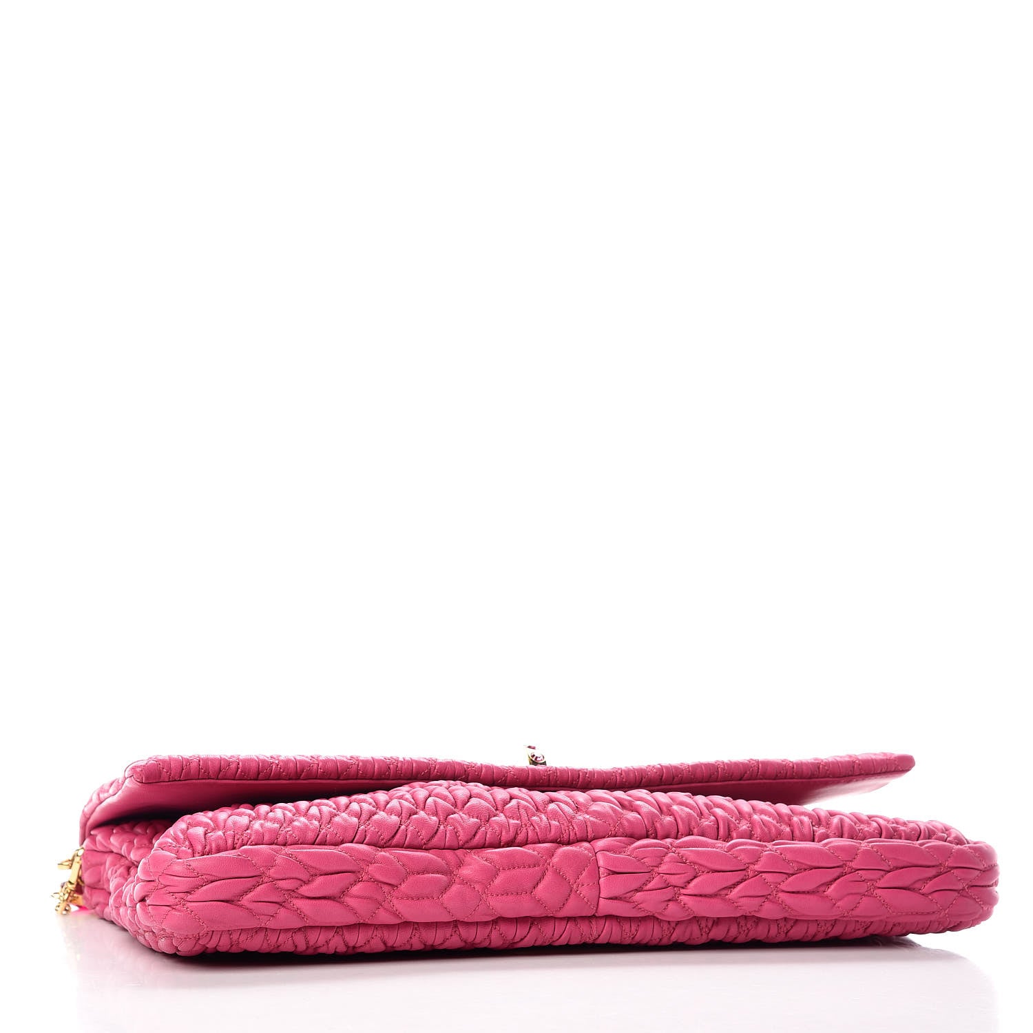 Miu Miu Nappa Matelasse Crystal Flap Clutch Fuxia 5 of 9