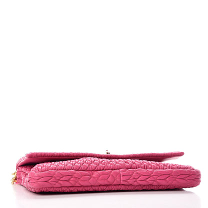 Miu Miu Nappa Matelasse Crystal Flap Clutch Fuxia 5 of 9