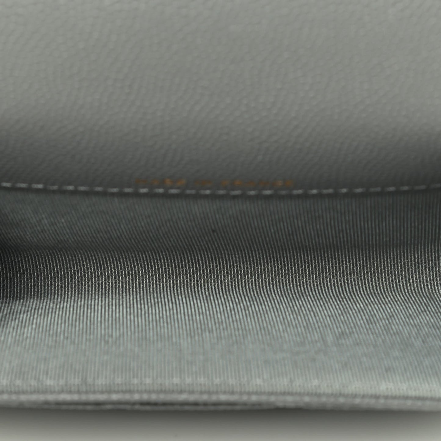 Caviar Quilted Flap Card Holder Wallet Dark Grey