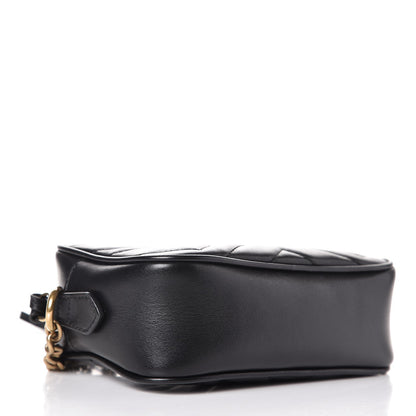Gucci Calfskin Matelasse Mini GG Marmont Chain Shoulder Bag Black 4 of 8