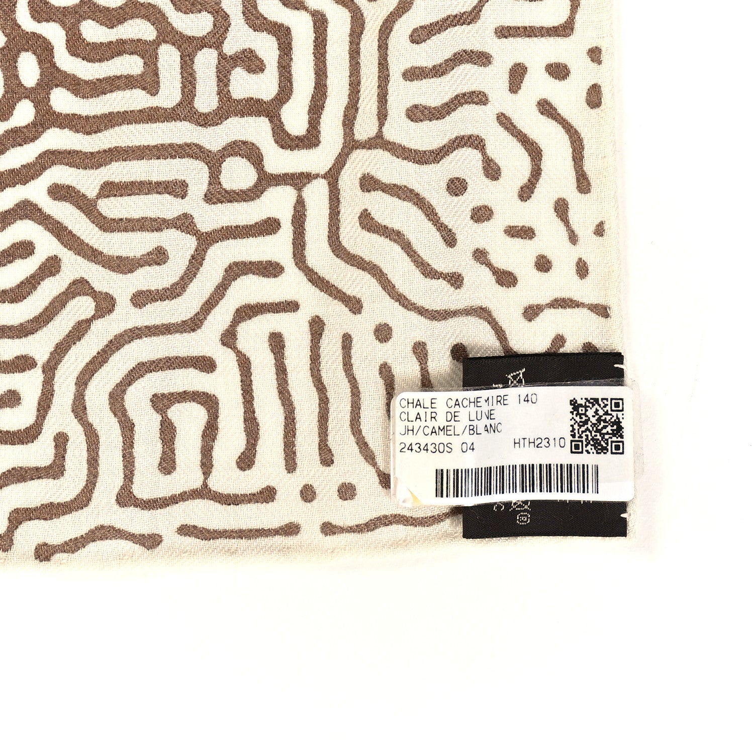 Hermes Silk Cashmere Clair De Lune Shawl 140 Camel White 2 of 3