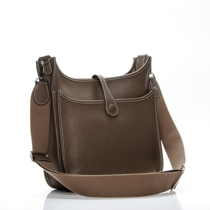 Hermes Taurillon Clemence Evelyne III PM Etoupe 3 of 7