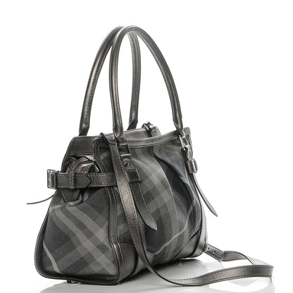 Burberry Shimmer Check Pilgrim Satchel Pewter 12 of 15