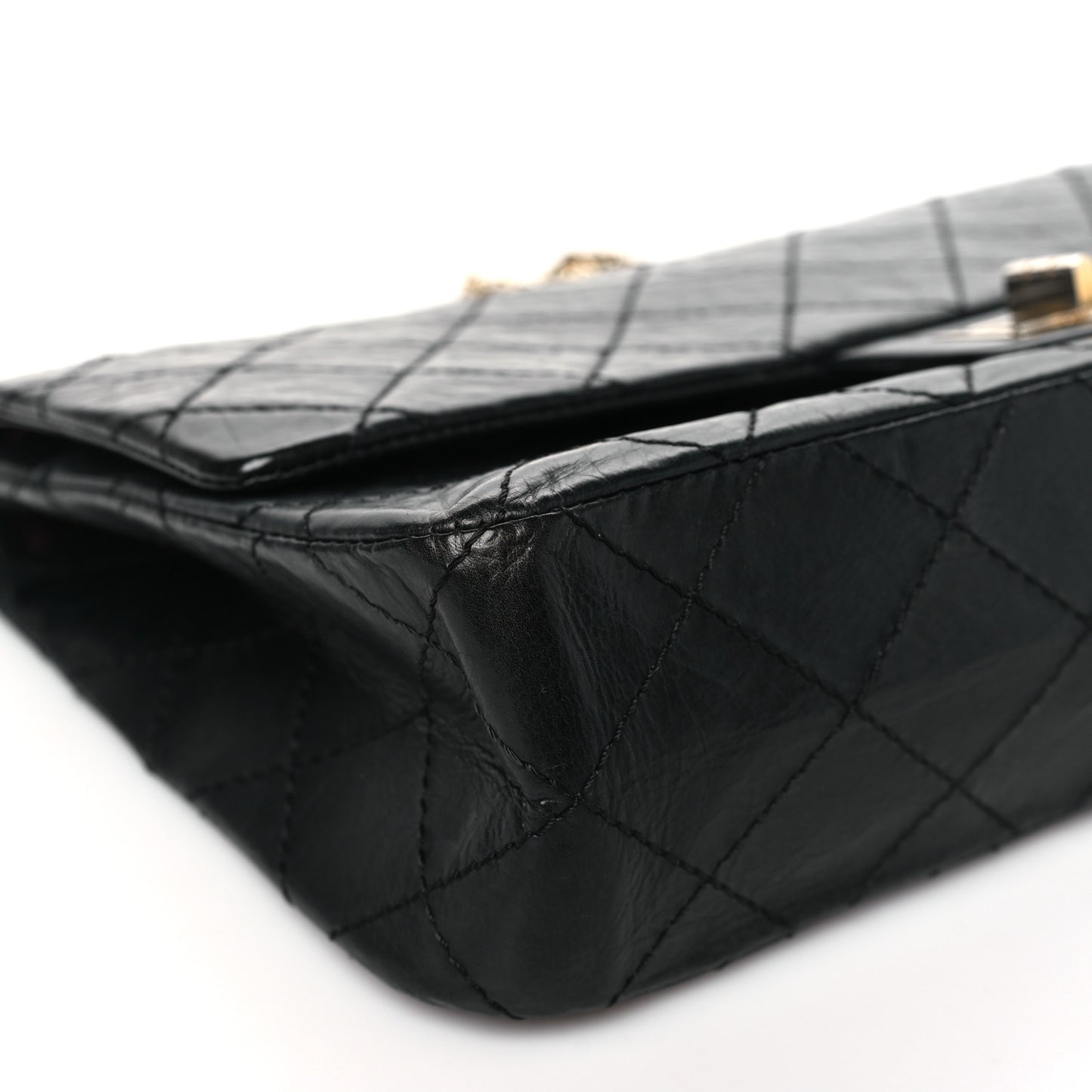 Aged Calfskin Quilted 50th Anniversary 2.55 Reissue 227 Flap Black