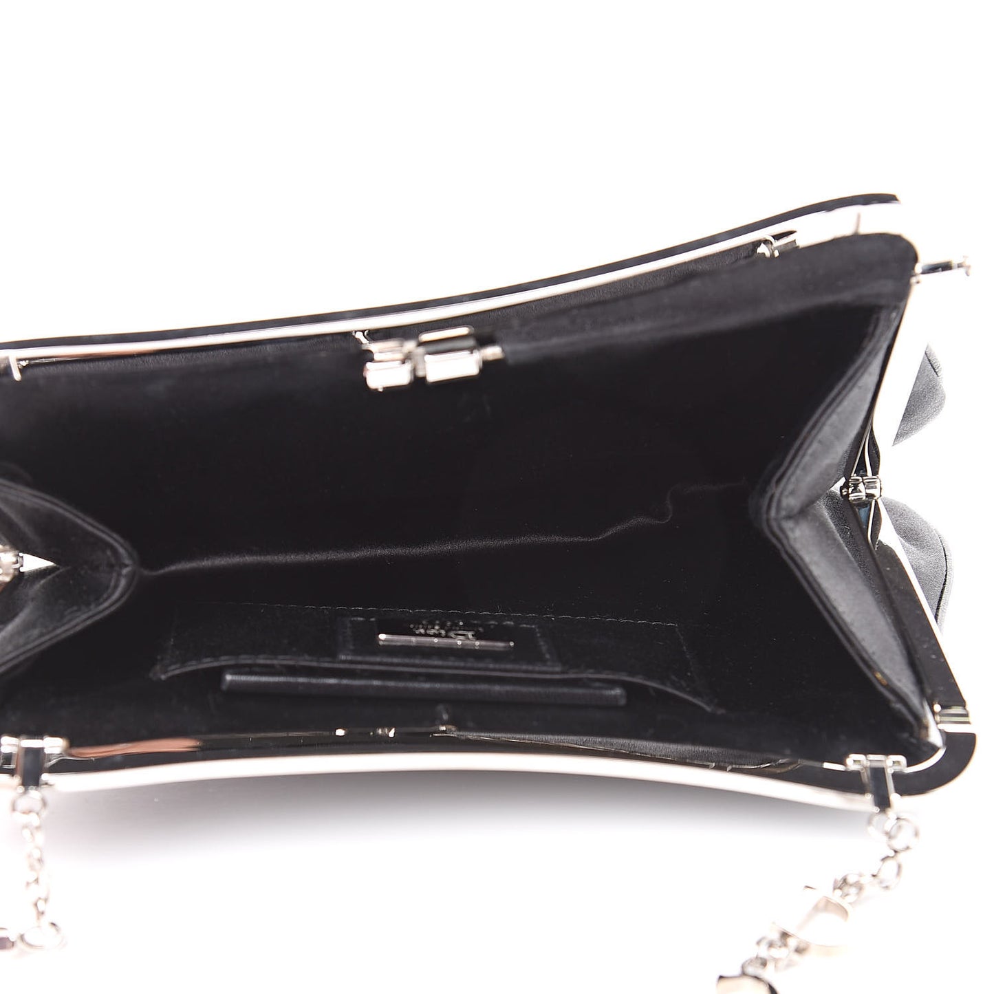 Satin Bead Embroidered Mini Frame Saddle Black