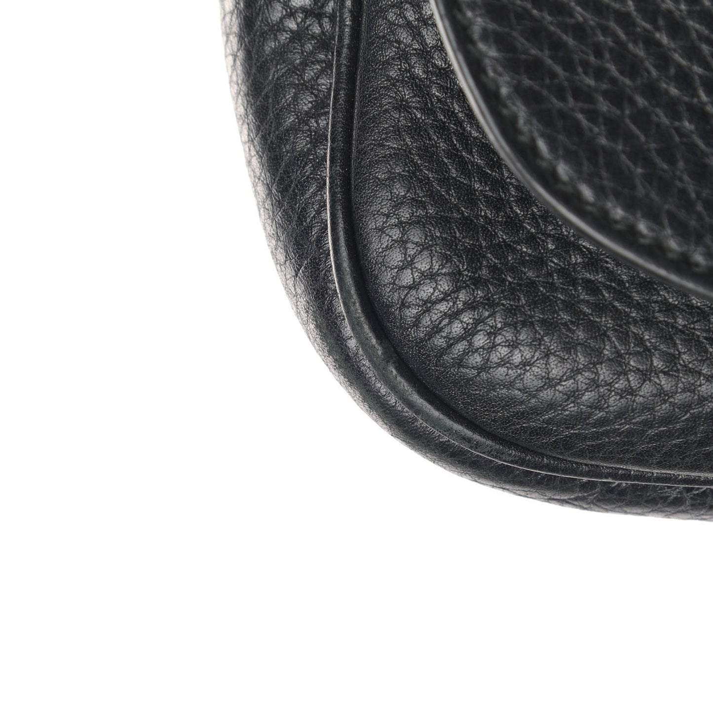 Pebbled Calfskin Medium Soho Flap Crossbody Black