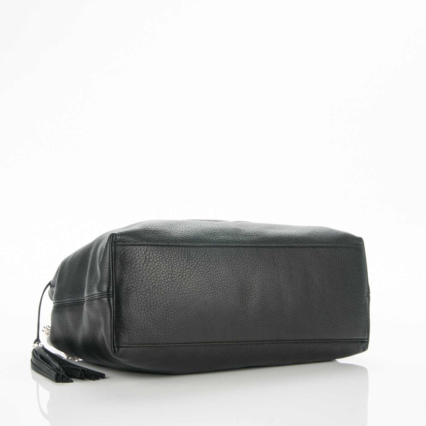 Pebbled Calfskin Medium Soho Chain Shoulder Bag Black