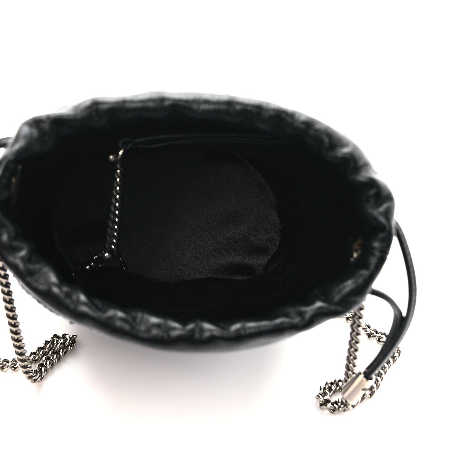 Sequin Mini GG Marmont 2.0 Bucket Bag Black
