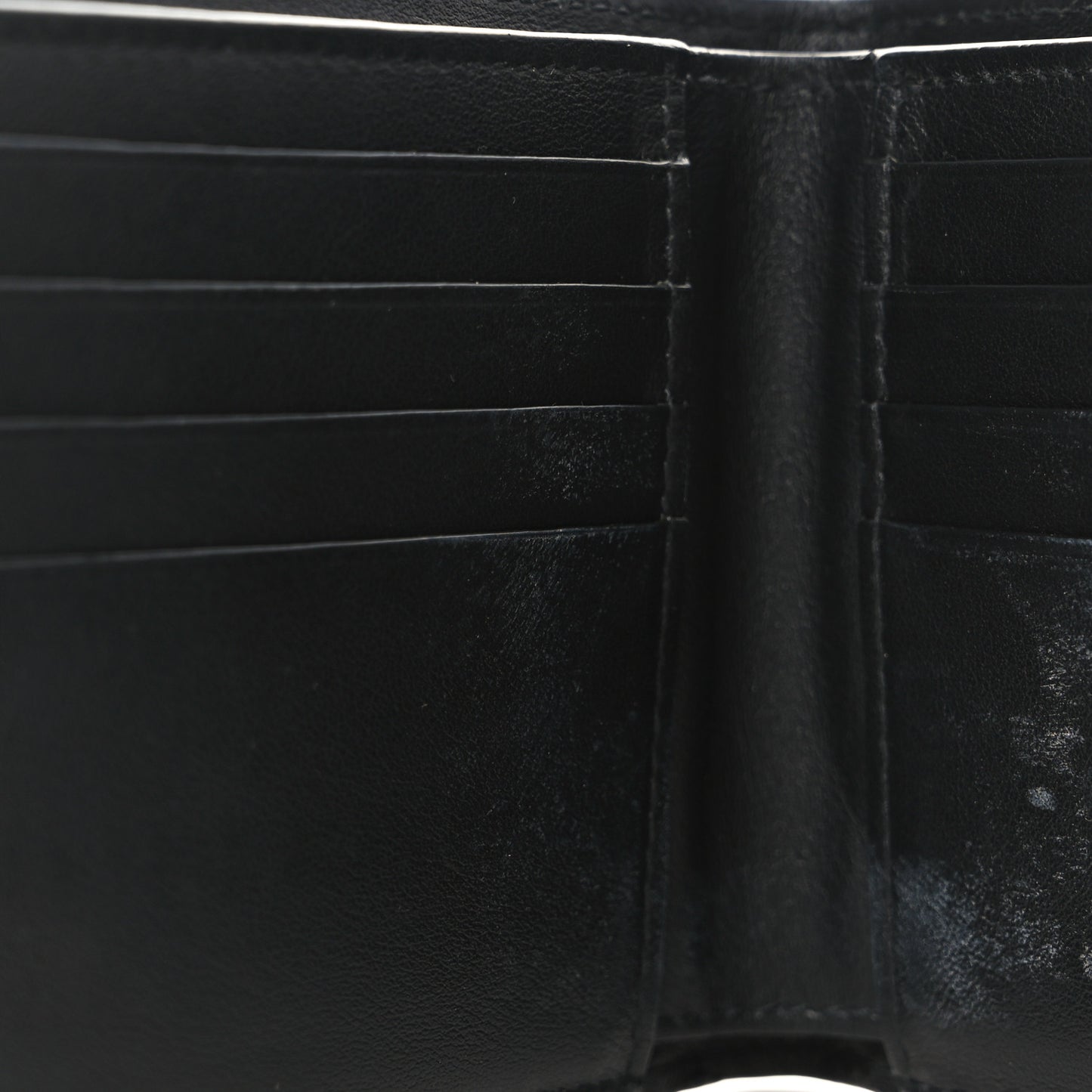 Calfskin Padded Paper Bi-Fold Wallet Black