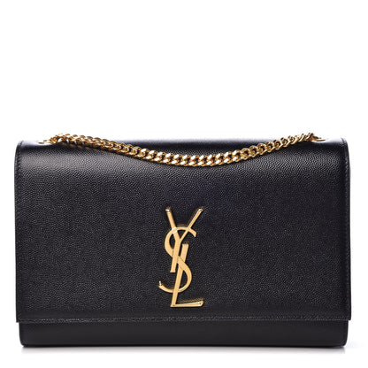 Saint Laurent Grain De Poudre Medium Classic Monogram Kate Satchel Black 1 of 7