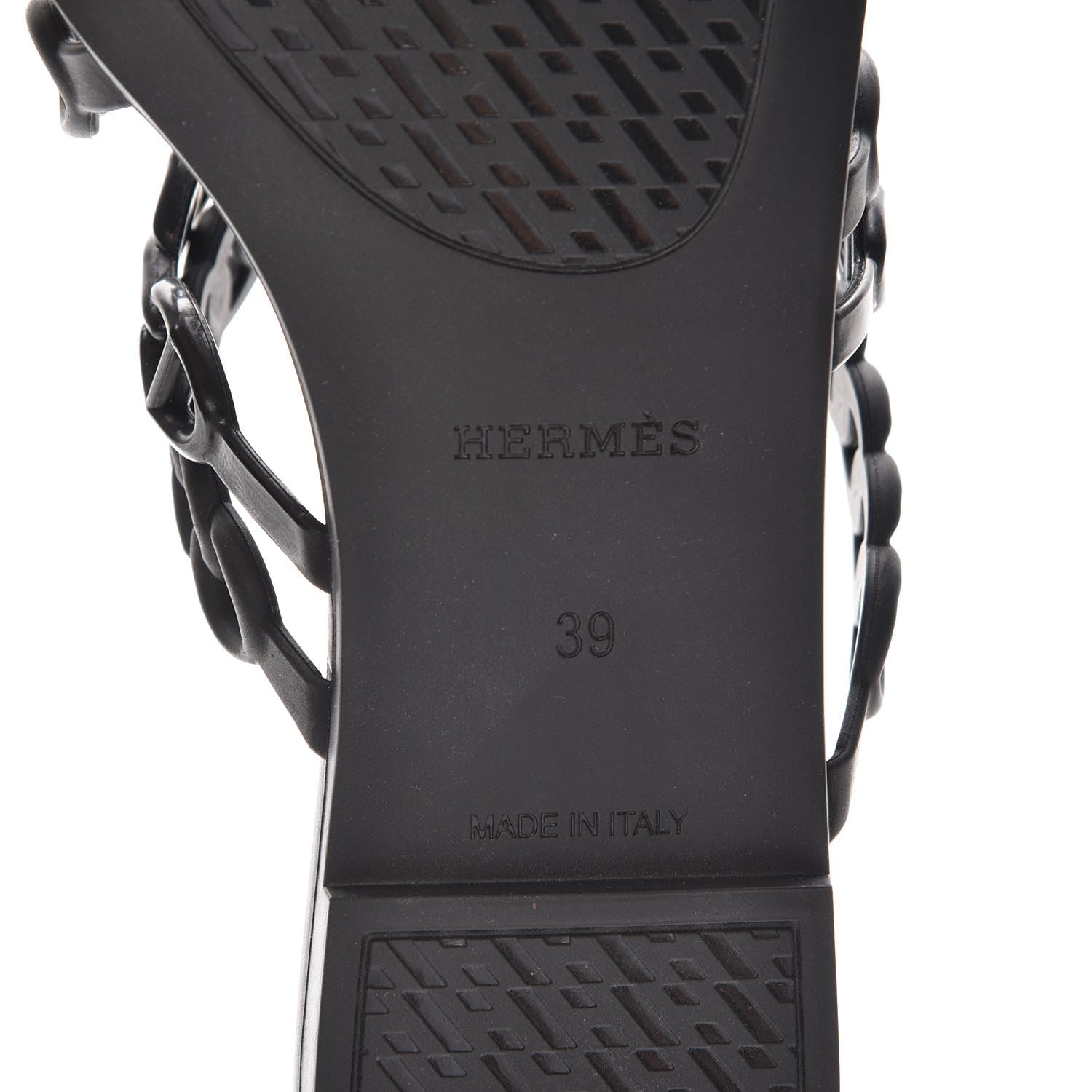 Hermes Rubber Chaine d'Ancre Nude Sandals 39 Black 6 of 8