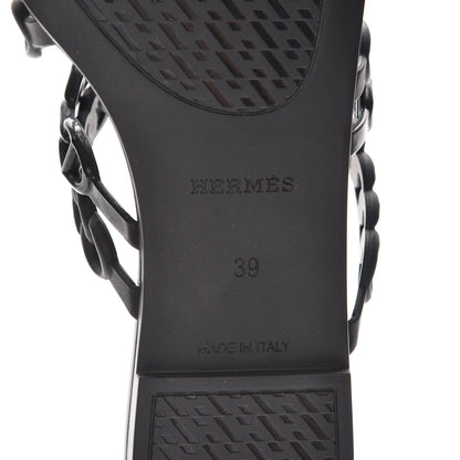 Hermes Rubber Chaine d'Ancre Nude Sandals 39 Black 6 of 8