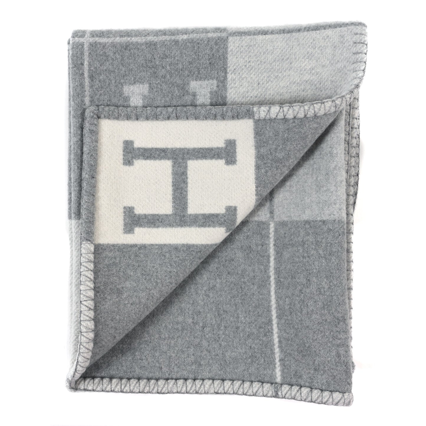 Wool Cashmere Avalon III Blanket Ecru Gris Clair